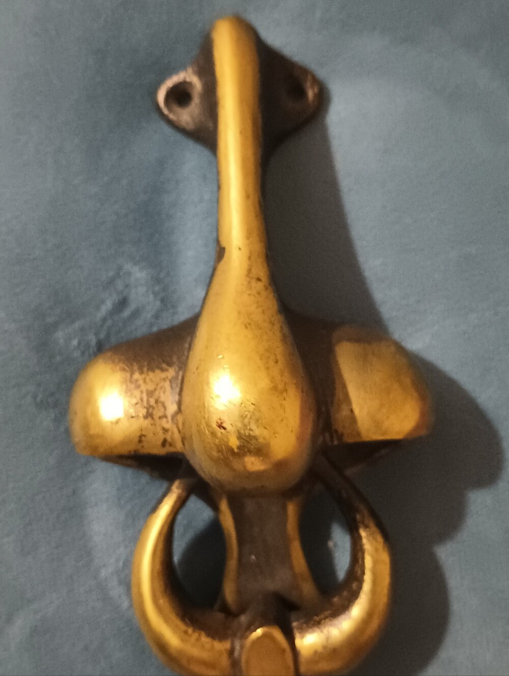 Francisco 1970s Vintage MCM/Retro Novelty Solid Brass Brazen Nose Knocker